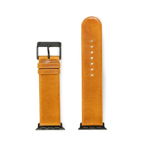 Kolo Wells Leather Watch Band, Compatible With Apple Watch Series 1,2,3,4,5,6,7,8,9,SE,Ultra, Yellow
