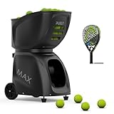 PUSUN PT-MAX C Professional Padel Ball Machine with 145+Ball Capacity, Triple Control via App/Remote/iWatch, Multple Training Drills(AI Drills/Programming/Full-Court Coverage), 5-7 Hours Battery Life