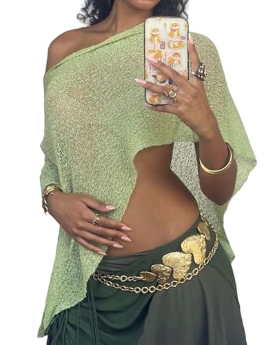 Women Sheer Poncho Bolero Lightweight Mesh Knit Shrug Pullover Off Shoulder See Through Cover Up Shawl Sweater