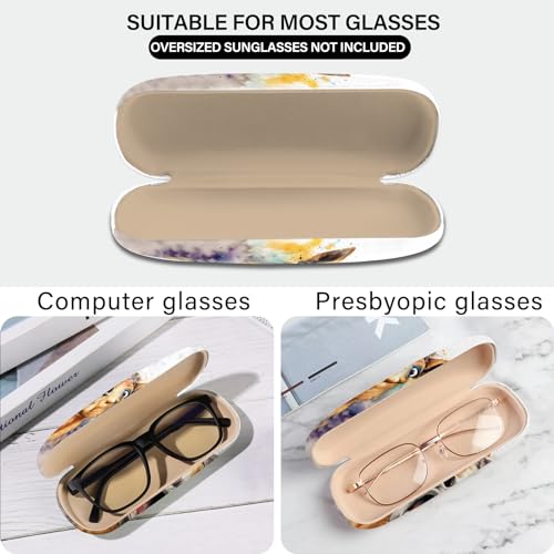Image of Eyeglasses Case Hard Shell Protective Case for Glasses Eyeglass Box with Cleaning Cloth for Boys Men Man Cute Aesthetic