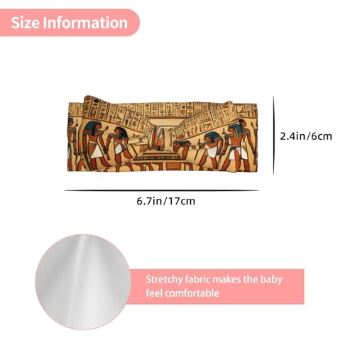 Baby Bow Headband Ancient Egyptian Hieroglyph Pattern Soft, Skin-Friendly for Newborns 0-6 Months, for Baby Girls3