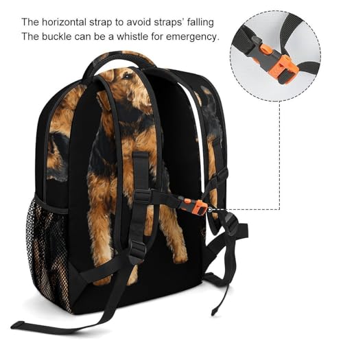 Airedale Terrier Dog Unisex Backpack Casual Daypacks Lightweight Shoulders Bag for Camping Hiking Travel3