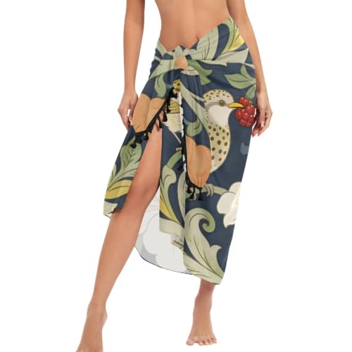 Traje de baño para mujer William Morris bañador de natación con diseño floral Strawberry Bird