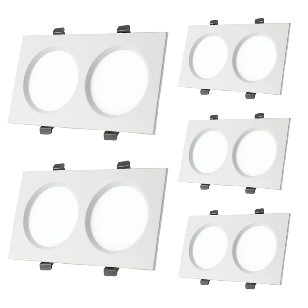 Éclairage ultra mince encastrable double tête au design rectangulaire épuré