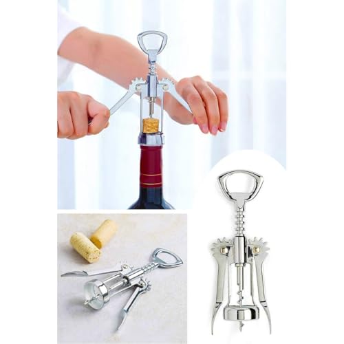 Tirbuşon Açacak Metal Şarap Açıcı – 304 Paslanmaz Çelik Mantar Kapak Açacağı, Dayanıklı ve Ergonomik Şarap Açma Aparatı