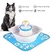 Automatic Fountain for Cats, LED 84oz/2.5L Stainless Steel Automatic Cat Water Fountain Dog Water Dispenser with 1 Silicone Mat for Cats, Dogs, Multiple Pets (Blue)