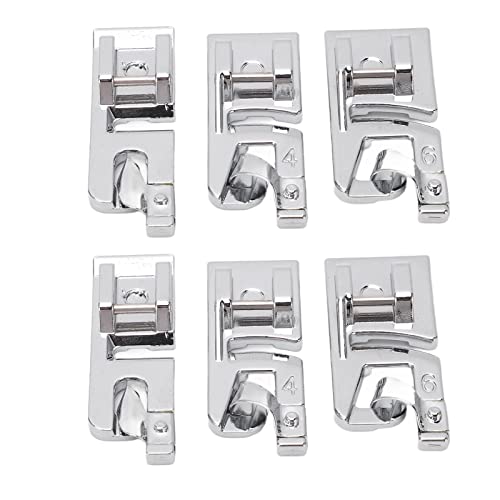 Set de 6 pies para dobladillo enrollado para maquina de coser miniatura 4