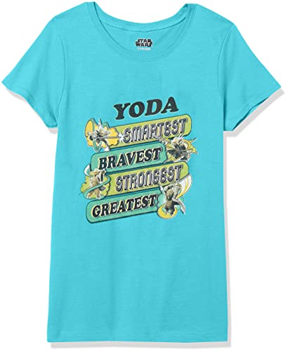 T-shirt Star Wars Yoda fille manches courtes coton bleu Tahiti taille M