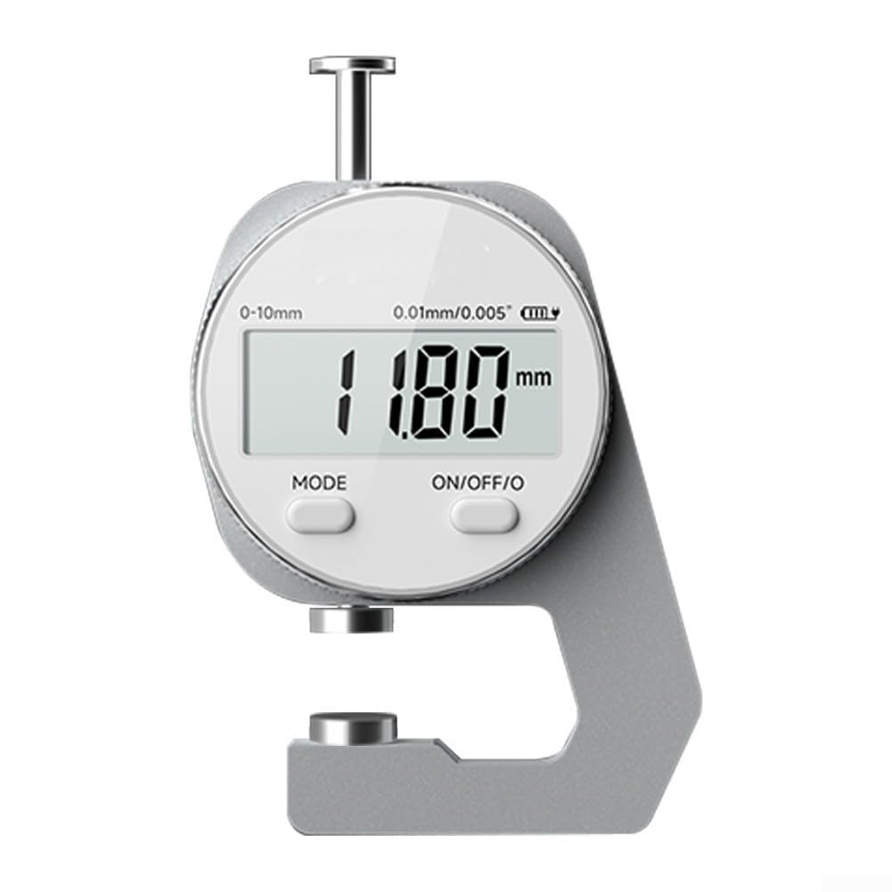 Spessimetro digitale ricaricabile con precisione di 0,01 mm per pelle di carta e metallo utilizzando sonde curve a punta piatta sullo schermo LCD (testa appuntita 10 mm)