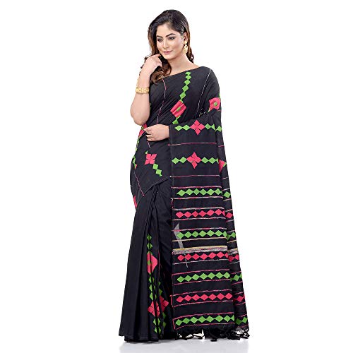 dB DESH BIDESH Women’s Pure Cotton Handloom Bengali Khesh Malmal Saree with Unstitched Blouse Piece chiffon Mysore Silk Saree Saree for Women