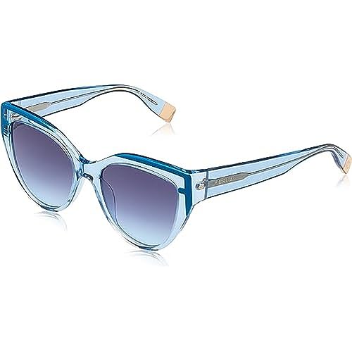 Furla SFU694 06N1 Azzurro Trasparente Lucido Sunglasses Woman Acetate, Butterfly, 55
