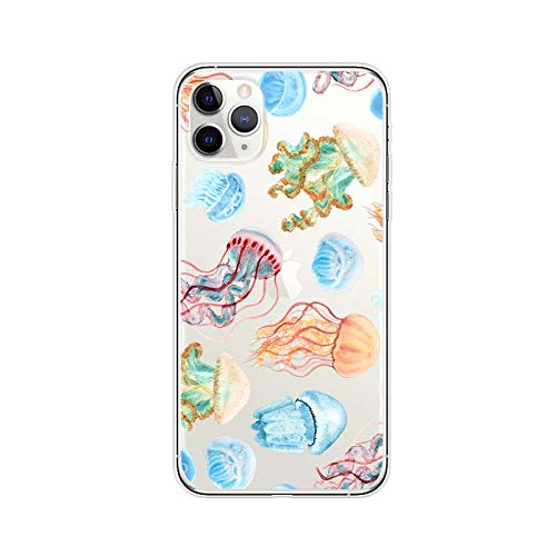 Blingy's Iphone 11 Pro Case (5.8 Inch), Fashionable Cute Jellyfish Fun Ocean Fish Animal Beach Style Transparent Soft Tpu Protective Clear Case Compatible For Iphone 11 Pro 5.8" (Jellyfish) #TOP17