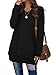 OFEEFAN Tops for Women Long Sleeve V Neck Cute Pockets Sweatshirts Black XL