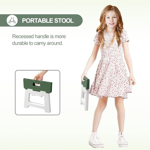 image for ZLMHYYM 9'' Folding Step Stools for Kids and Adults, Hold Up to 300 lb
