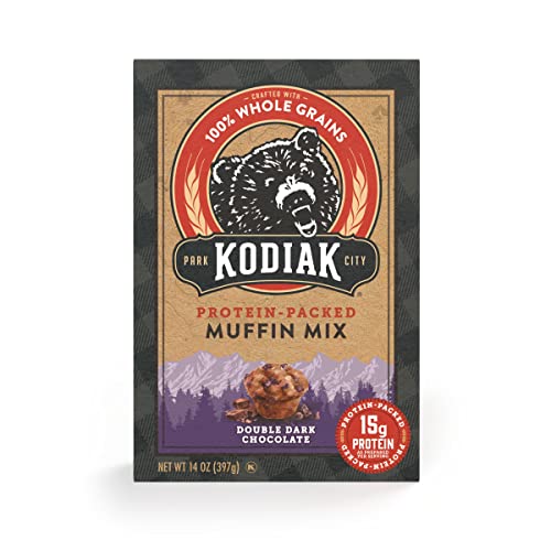 Kodiak Cakes Power Bake, Non GMO, Protein Packed Muffin Mix, Double Dark Chocolate, 14 Ounce - No Preservatives