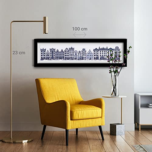 Image of Thea Gouverneur - Counted Cross Stitch Kit - City Street Amsterdam - Aida - 16 Count - Embroidery Kits for Adults - Crafts - DMC Embroidery Threads and Other Cross Stitch Supplies Included - 873A