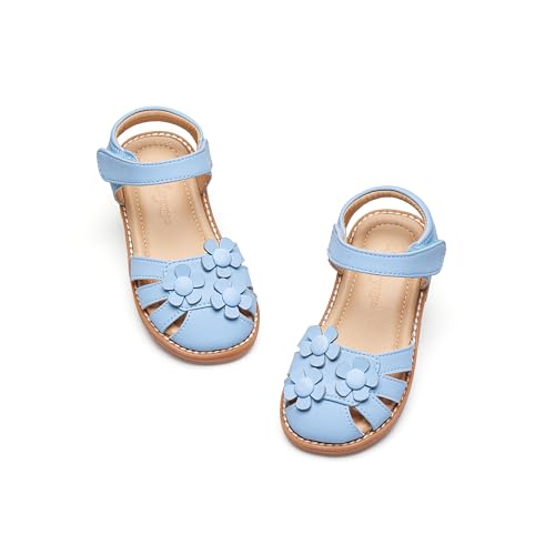 Image of Flaryzone Girls Sandals Closed Toe Summer Flats Dress Sandals Shoes Toddler /Little Kid