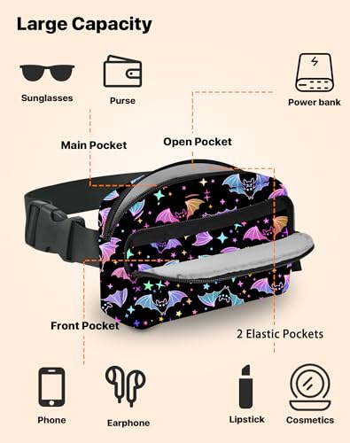 Image of Bat Fanny Pack for Women Belt Bag Fashion Everywhere Waist Pouch Lightweight Crossbody Bags with Adjustable Strap
