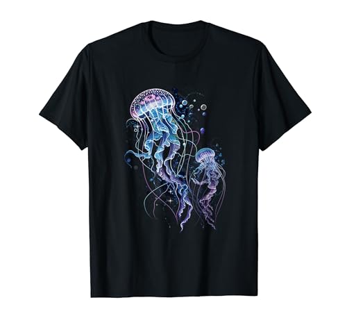 Medusa Jellies Blue Marine Sea Ocean Diver Surfer Maglietta