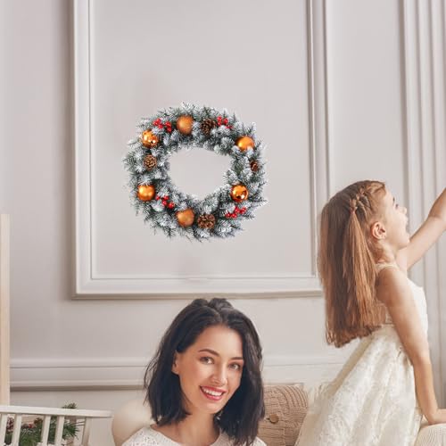 Couronne de Noël pour porte d'entrée extérieure et terrasse - 8