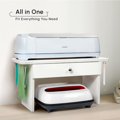 Rolling Storage Cart and Desktop Storage Stand for Cricut Machines, Rolling Craft Organizer with Vinyl Roll Holder and Tools Holder Organizer for Craft Room Organization