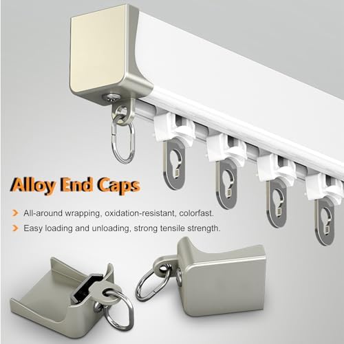 Heavy-Duty Ceiling Wall-Mounted Curtain Track, 5ft Aluminium Rail for Bay Window, Balcony & Outdoor - Versatile Curtain Hanging Solution, Available in 4 to 45 Ft Lengths