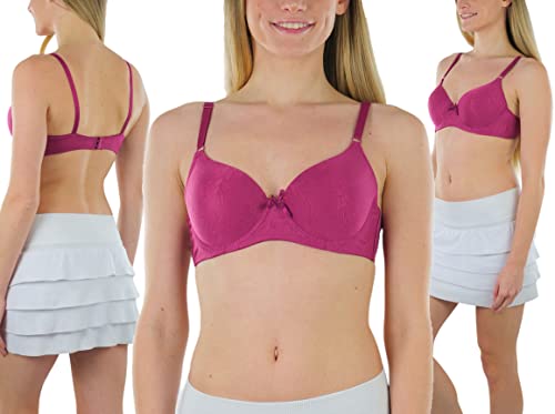 Image of ToBeInStyle Women's Pack of 6 Padded Assorted Styles Supportive Bras Cup Size - A to DDD