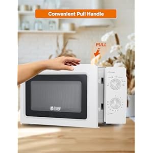 Commercial chef 06 cubic foot microwave with 6 power levels small microwave with grip handle 700w countertop microwave with 30 minute timer and mechanical dial controls white  urban country home decor