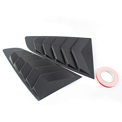 Zwbfu 1 par de janela lateral preta 1/4 de substituição da tampa da veneziana para Ford Mustang 2015