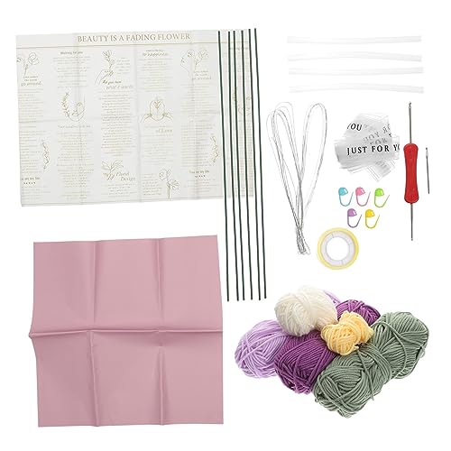 OSALADI 1Set Crochet Kit for Beginners DIY Tulip Bouquet Craft Set Fun Learning Crochet Kit for Creative Yarn Crafting Experience Present for DIY Enthusiasts