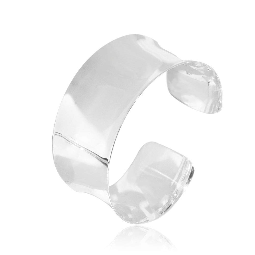 TreasureBay - Bracciale rigido grande in argento Sterling 925, per donne e ragazze