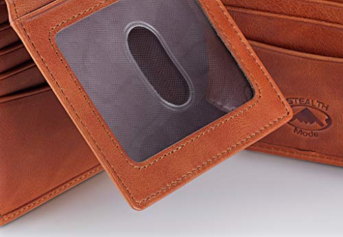 Image of Stealth Mode Leather Bifold Wallet for Men With ID Window and RFID Blocking
