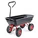 Produktbild RAMROXX Transportwagen Gartenwagen Schubkarre Handwagen Kippfunktion 250 kg Schwarz Rot