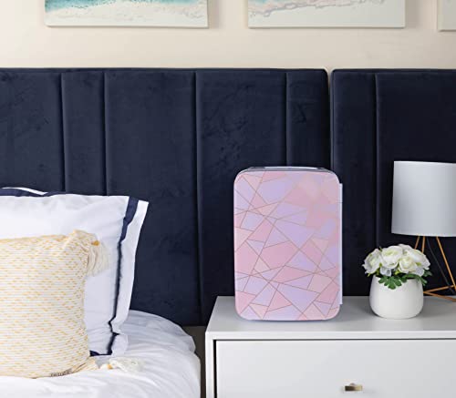 Image of Cooluli 10L Mini Fridge for Bedroom - Car, Office Desk & Dorm Room 12v Portable Cooler Warmer Food, Drinks, Skincare, Beauty Makeup AC /DC Small Refrigerator with Glass Front, Fractal Pink