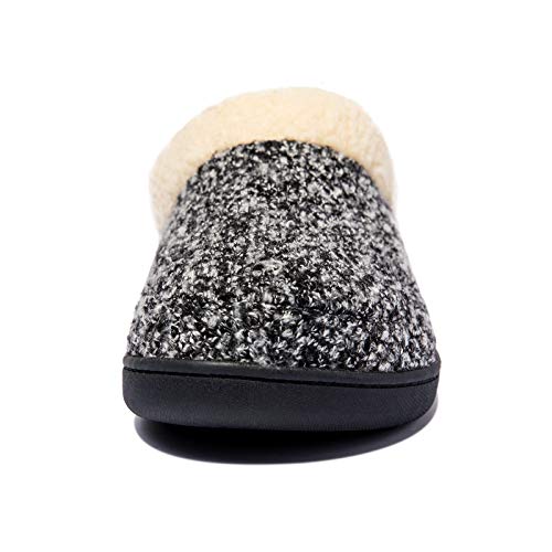 Image of NewDenBer Men's Warm Memory Foam Suede Plush Fleece Lined Slip on Indoor Outdoor Clog House Slippers