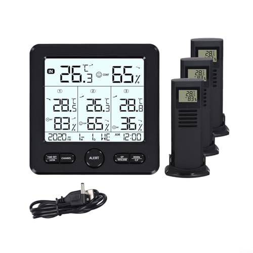 GLFLOW Digitales Thermometer-Hygrometer für den Innen- und...