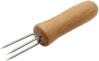 KICHOUSE Garfo De Frutas Kobes Grill Espetos De Comida Garfo De Churrasco Garfos De Bolo Garfos De Comida Garfos Suportes De Aço Inoxidável Suporte Extensor Cabo De Madeira Cabo De