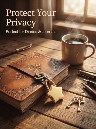 Image of Mini Star Shaped Padlock with Key Cute Decorative Padlock for DIY Projects Diaries Journals and Crafts Star Lock for Girls Design(Gold-2PCS)