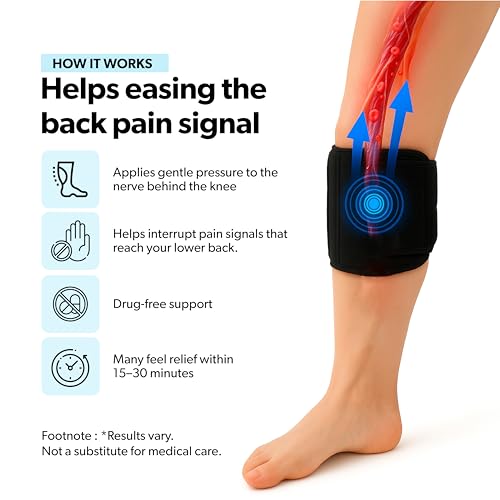 Image of DIRTS Sciatica Pain Relief Knee Brace - Acupressure Compression Pad for Lower Back, Hip & Nerve Pain - Adjustable, One Size Fits All - Use on Left or Right Leg - Men & Women