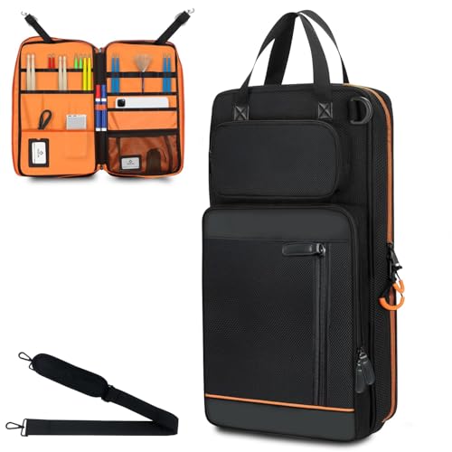 ZYZXSMD 1680D Drum Stick Bag with Hanging Hook,Large Capacity Drumstick Mallet Holder with...