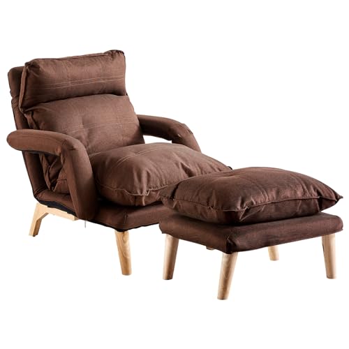 OFCASA Fabric Recliner Chair with Ottoman, Adjustable Lounge Chair with