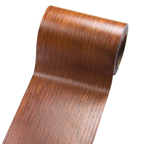 Image of Wood Grain Tape for Mirrors & Furniture, 4 inch X 32 ft Repair Tape for Walls, Floors, Cabinets, Windows - 1 Roll (Reddish Brown)