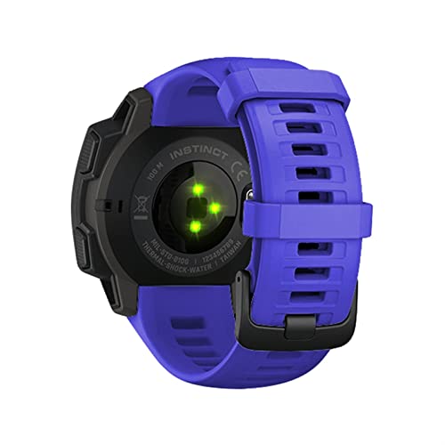 Bracelet de montre en silicone pour Garmin Instinct bleu lac 22mm