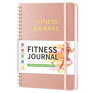 Fitness Journal Workout Journal for Women & Men, Hard Cover Leather Fitness Planner, Workout Log Book With Gym Goals, Calendar, Progress Tracker, A5-5.7″ x 8.3″ – Rose Gold