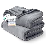 Bedsure Twin Blanket for Bed - Fleece Cozy Soft Throw Blankets for Women, Lightweight Warm Flannel Throw for Summer, Grey, 60x80 inches