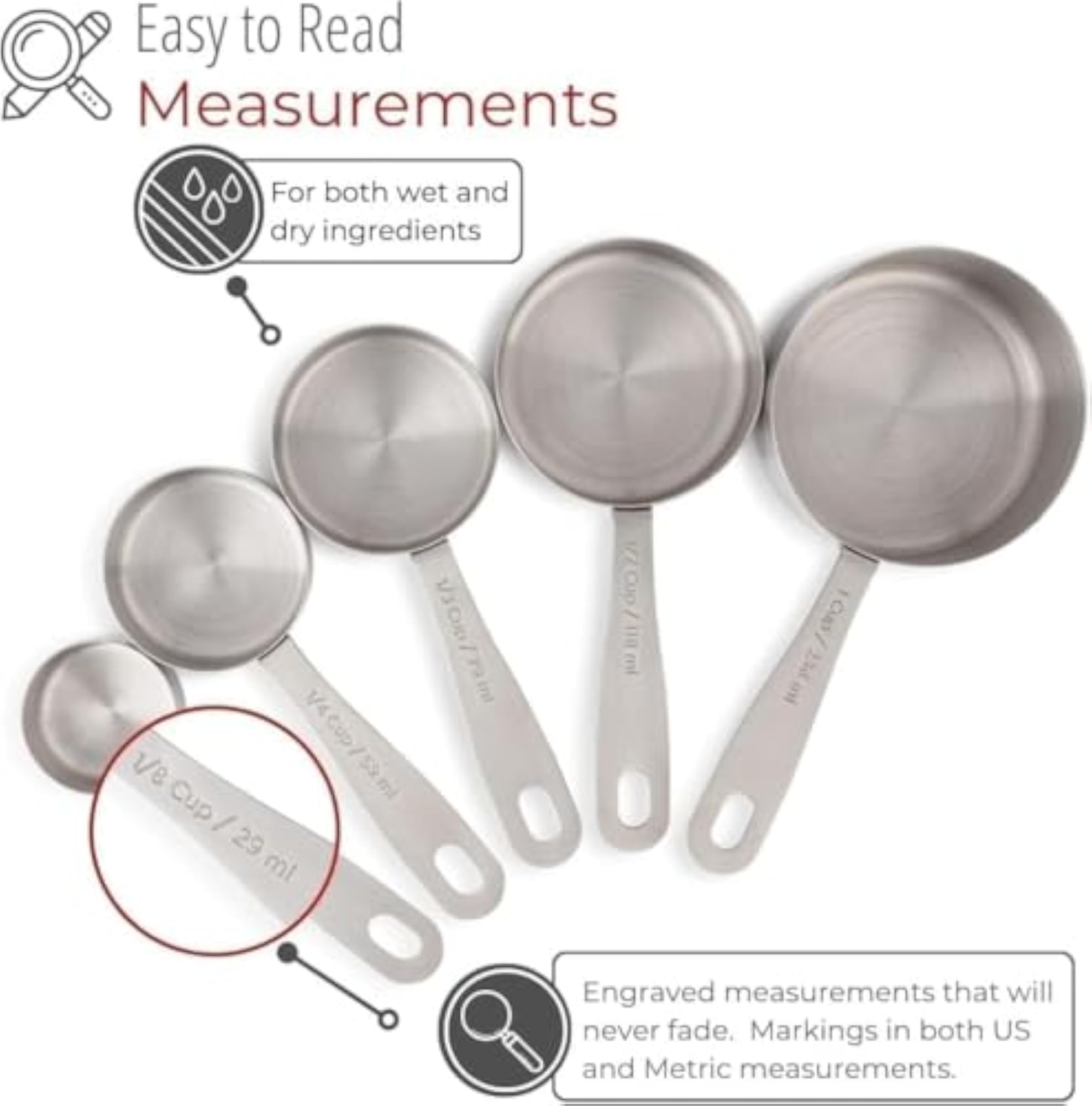 10 Piece Heavy Duty Stainless Steel Measuring Cups & Spoons Set