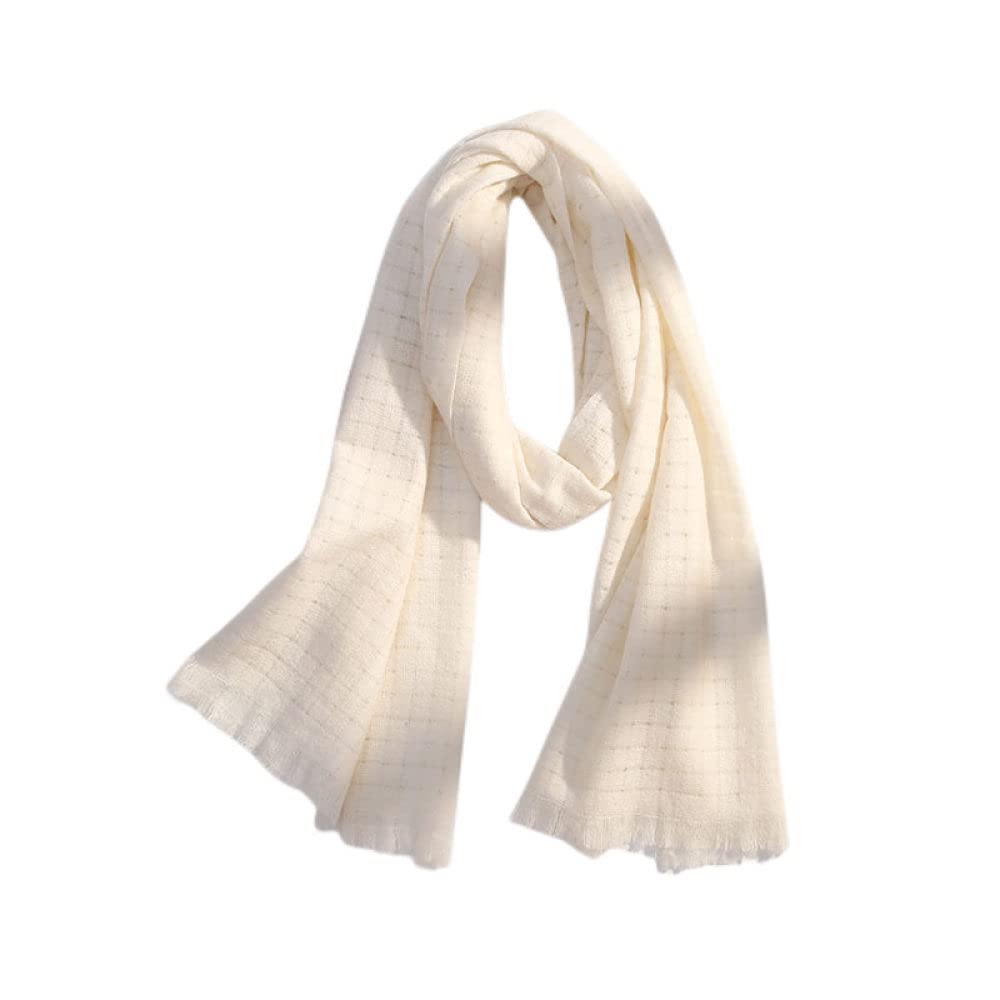 HGJH Schal Damen Winter Damen-Schal Aus Kaschmir-Feeling, Weicher, Dicker, Warmer Strickschal, Weißer Schal, Einfarbig, Wickelschal, Winter-Deckenschal, Trendiger Stola-Schal Für Damen Und Mädchen