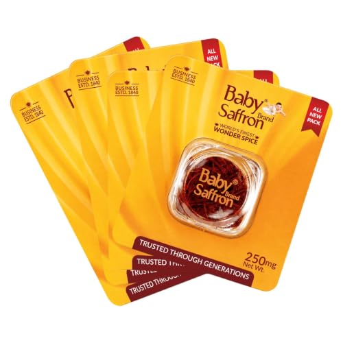 Image of Baby Brand Saffron 1 Gm Original Mongra Kesar /Keshar | Grade 1 ISO 3632 Tested | Rich Colour & Aroma | For Pooja Tilak, Pregnant Women, Kids, Food, Period Pain, Good Skin & Health | 250mg Each x Pack Of 4