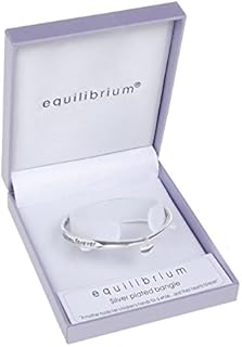 Equilibrium Silver Plated Bangle - A Mother Holds Her Children's Hand For A While..And Their Hearts Forever