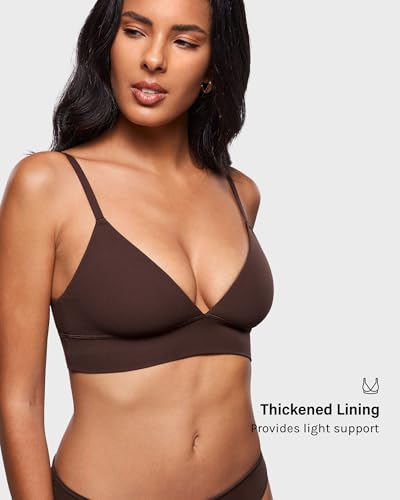 Image of INLYRIC Women's Inbarely Outwear Longline Triangle Bralette Plunge Unlined No Underwire Yoga Sports Bra Crop Tank Top